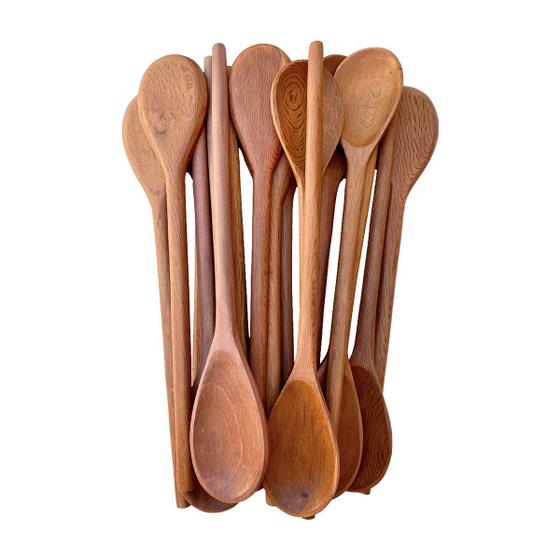 Imagem de Kit 4 colher de pau 44cm madeira maciça para cozinha panela