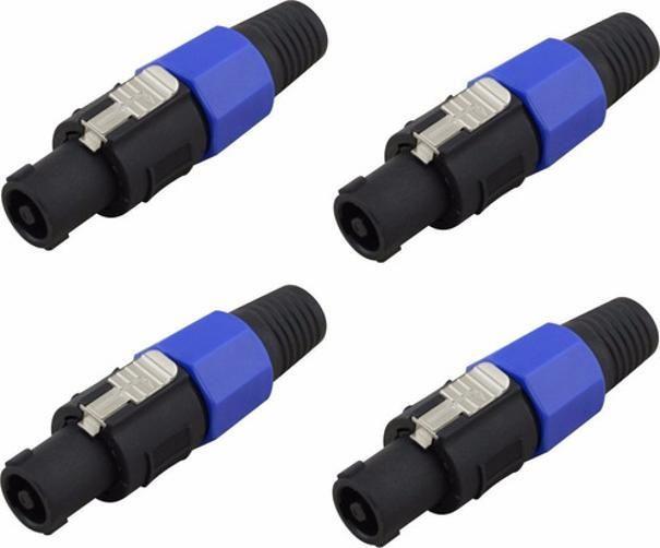 Imagem de Kit 4 Conector Speakon Macho Linha 4 Vias 18131 Tblack