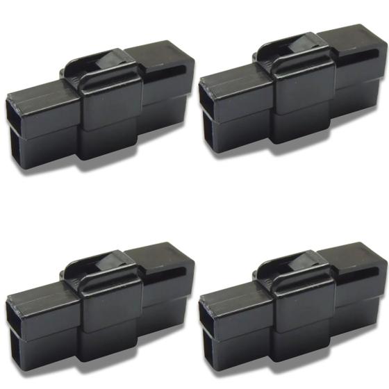 Imagem de Kit 4 Conectores C/ Terminais 2 Vias Som Automotivo Conjunto