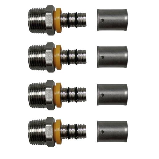 Imagem de Kit 4 Conexão Fixa Para Gás Rm 1/2'' 16Mm Pex Multicamadas