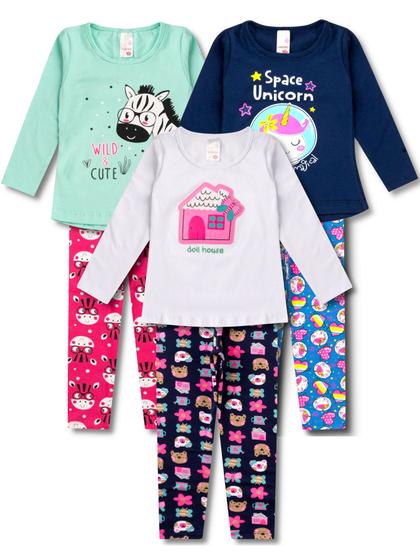 Imagem de Kit 4 Conjunto Infantil Feminino Roupa de Inverno Menina