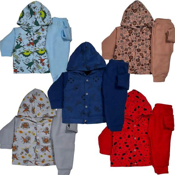 Imagem de Kit 4 Conjunto Inverno Infantil Bebe Soft Roupa Frio Menino