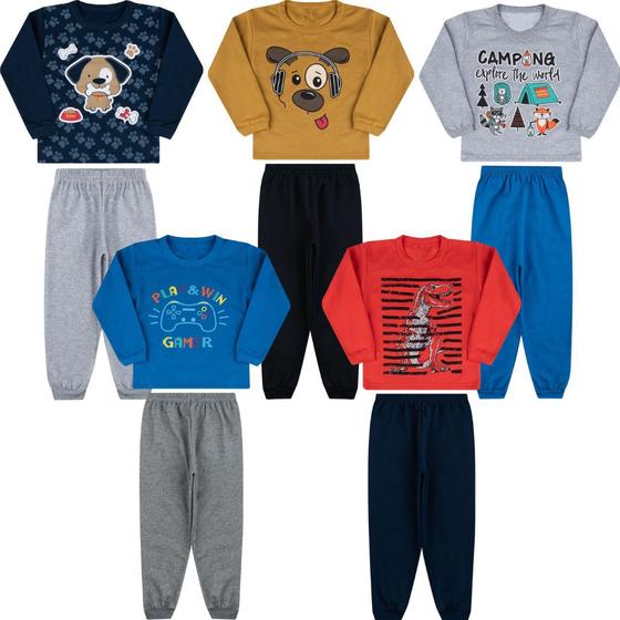 Imagem de Kit 4 Conjunto Inverno Moletom Infantil Roupa De Frio Menina