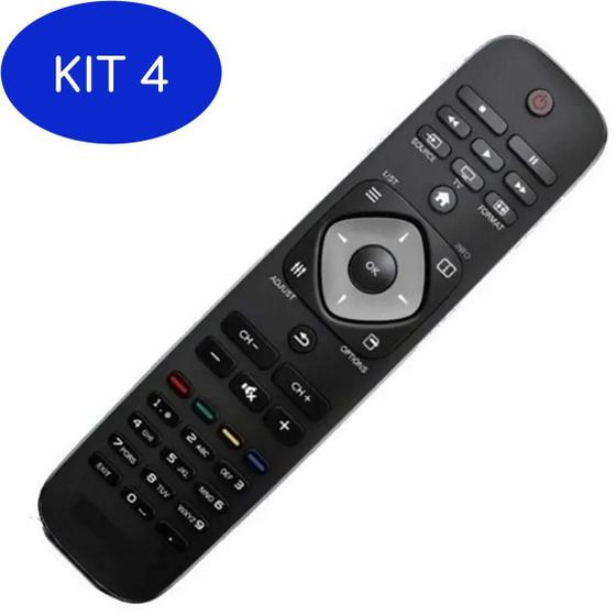Imagem de Kit 4 Controle Para Tv Lcd Philips 32 Pfl4017 G/78 32 Pfl3017 D/78