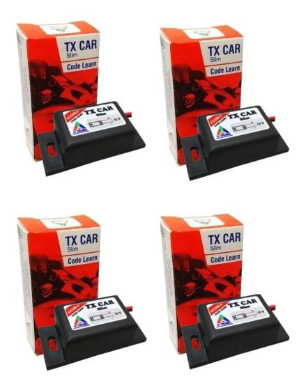 Imagem de Kit 4 Controle Portão Tx Car 433,92 Mhz Code Learn Slim