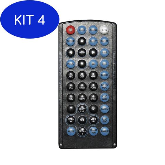 Imagem de Kit 4 Controle Remoto DVD Player Automotivo H Buster