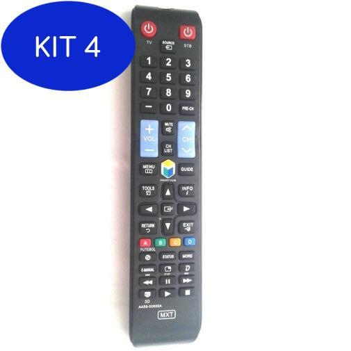 Imagem de Kit 4 Controle Remoto Mxt Para Tv Smart 3D Samsung Futebol