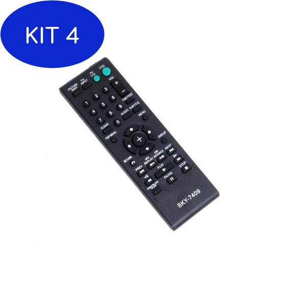 Imagem de Kit 4 Controle Remoto Para Dvd Sony Rmt-D187A Dvdp-Sr200P