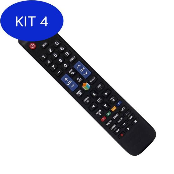 Imagem de Kit 4 Controle Remoto Tv Led Samsung Smart Tv AA5900588A BN9803767B