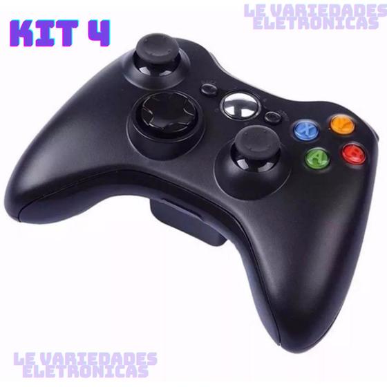 Imagem de Kit 4 Controle Xbox 360 Sem Fio - Maxmidia