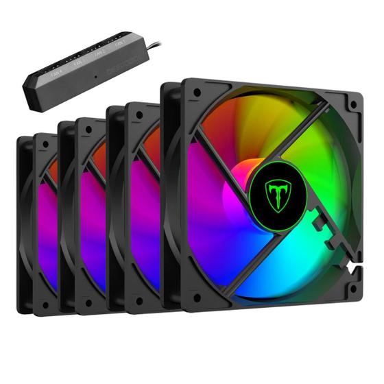 Imagem de Kit 4 Cooler Fan T-dagger RGB 120MM  + Hub p/ 4 Fan Deepcool