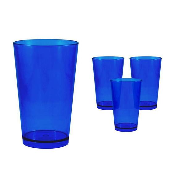 Imagem de Kit 4 Copos Cancun Cristal Azul 320Ml Plástico