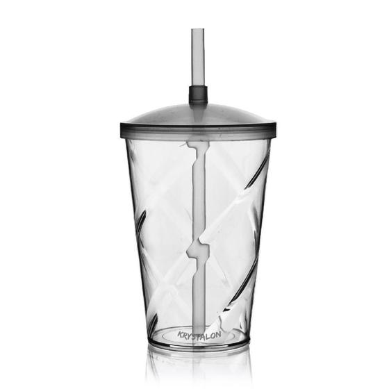 Imagem de Kit 4 Copos Com Tampa E Canudo 700 Ml Em Acrílico Ps