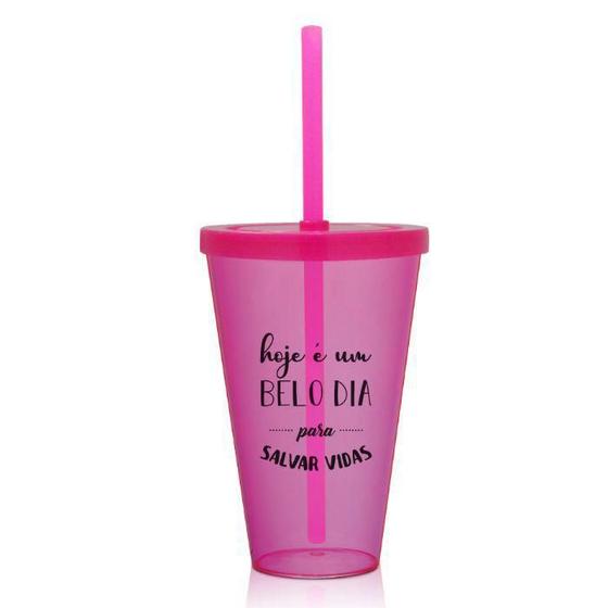 Imagem de Kit 4 Copos Com Tampa E Canudo Rosa Personalizado Enfermagem