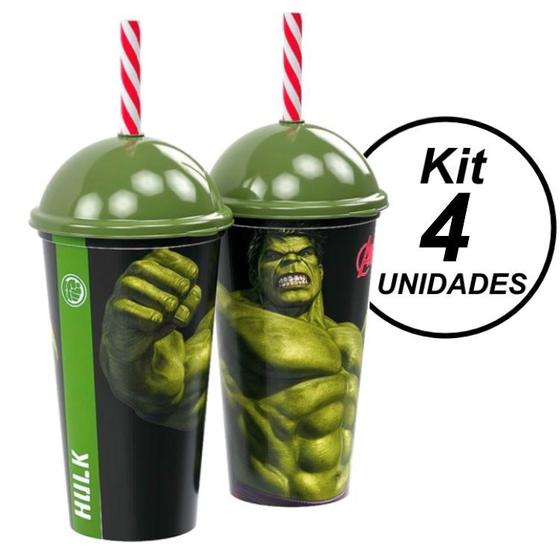 Imagem de Kit 4 Copos do Hulk de Orelha Festa Infantil Decoração Lembrancinha Aniversário