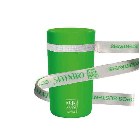 Imagem de Kit 4 Copos Eco Verde Com Cordão Green Cups 280 Ml