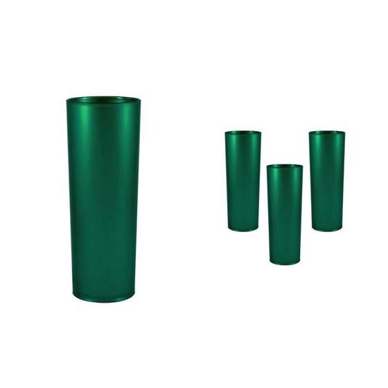 Imagem de Kit 4 Copos Long Drink Verde 330Ml Plástico Premium