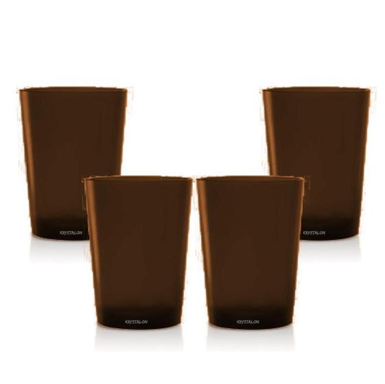 Imagem de Kit 4 Copos Short Drink 200Ml Marrom - Policarbonato