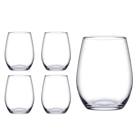 Imagem de kit 4 Copos Vidro Transparente Redondo 440ml Amber Pasabahçe