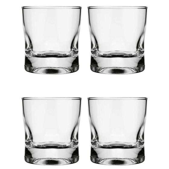 Imagem de Kit 4 Copos Whisky Drink Luxo Vidro Amassadinho Nadir 250ml