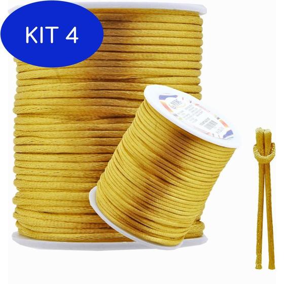 Kit 4 Cordão Rabo De Rato Ouro Com 50M. 2Mm - Nybc - Armarinhos ...
