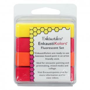 Imagem de Kit 4 Cores Flourescent Encáustica Hot Sticks