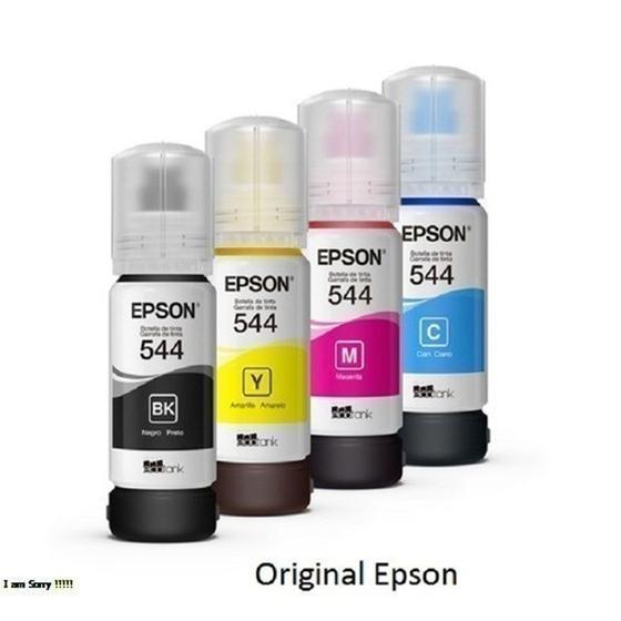 Imagem de Kit 4 cores refil de Tinta Epson  Original T544 - EcoTank  L1110 L3110 L3150 L3250 L519 17