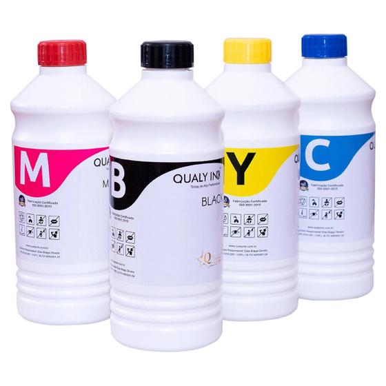 Imagem de Kit 4 Cores Tinta Qualy-Ink Corante Compatível com GT5822 GT5820 GT5810 GT51 GT52 InkTank 316 416 CMYK 4 de 1L