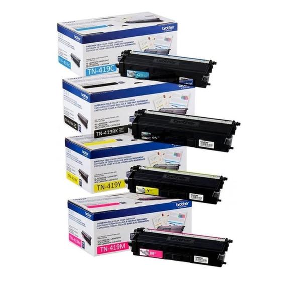 Imagem de Kit 4 Cores Toner Brother TN419 L8360   Original BK+C+Y+M