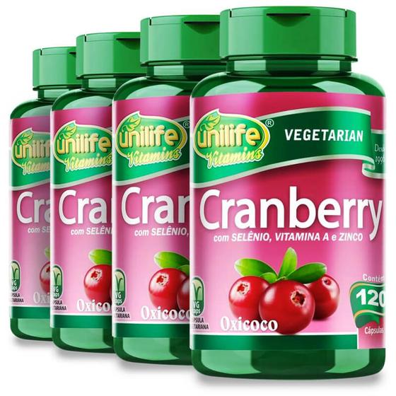 Imagem de KIT 4 CRANBERRY OXICOCO e VITAMINAS - 120 Cáps UNILIFE