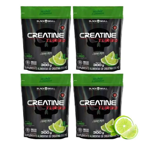 Imagem de Kit 4 Creatinas Turbo 300g Sache - Black Skull
