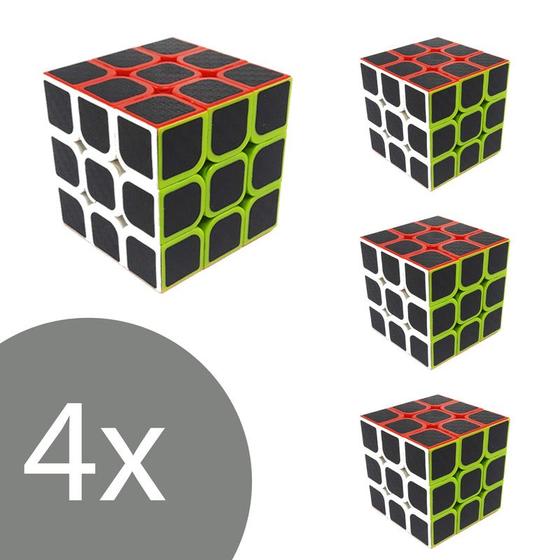 Imagem de Kit 4 Cubo Mágico Profissional 3x3x3 Leve Rápido Speed Cube