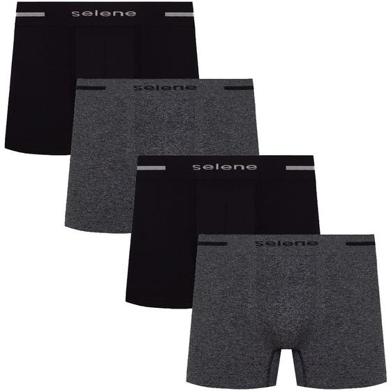 Imagem de Kit 4 Cueca Box Boxer Microfibra  Selene Masculina Original