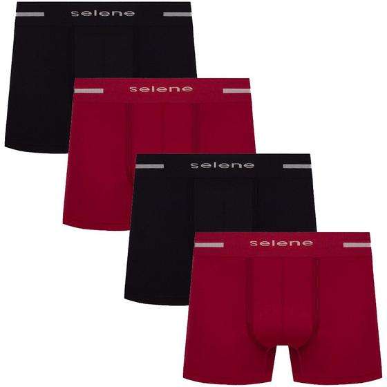 Imagem de Kit 4 Cueca Box Boxer Microfibra  Selene Masculina Original