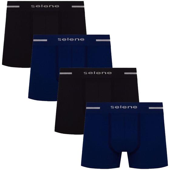 Imagem de Kit 4 Cueca Box Boxer Microfibra Selene Masculina Original 