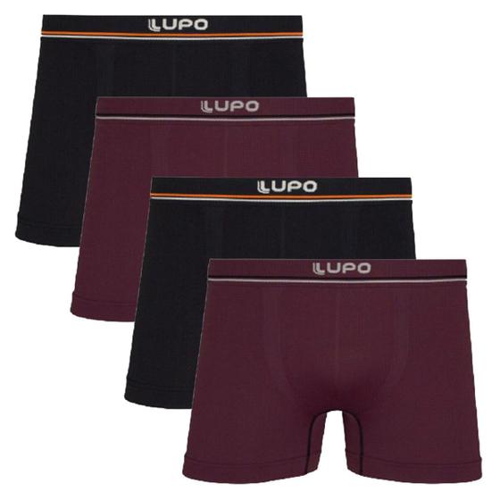 Imagem de Kit 4 Cueca Box Microfibra Lupo Sem Costura Masculina