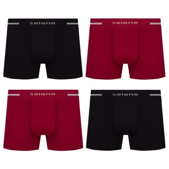 Imagem de Kit 4 cueca boxer box microfibra  selene masculina original