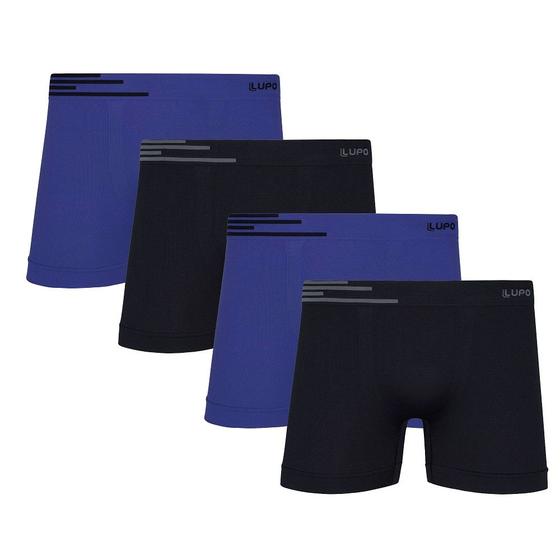 Imagem de Kit 4 Cuecas Box Boxer Lupo Sem Costura Basic Microfibra Nf