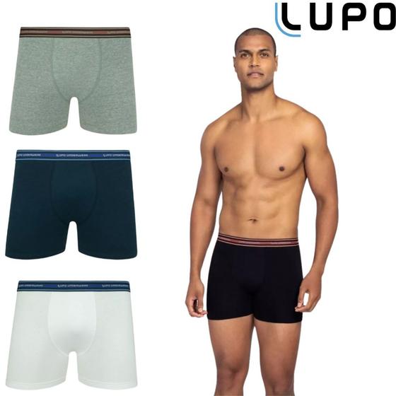 Imagem de Kit 4 Cuecas Boxer Masculino Lupo Cotton 100% Algodão Original