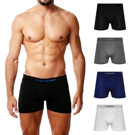 Imagem de Kit 4 Cuecas Boxer Microfibra Rouper Basic Masculina