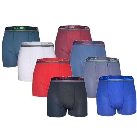 Imagem de Kit 4 Cuecas Boxer Plus Size Tamanho Especial Extra Grande Adulto Confortável Sortidas Lisa