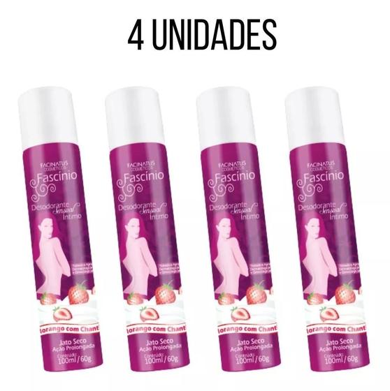 Imagem de Kit 4 Desodorantes Íntimo Morango com Chantilly Facinatus