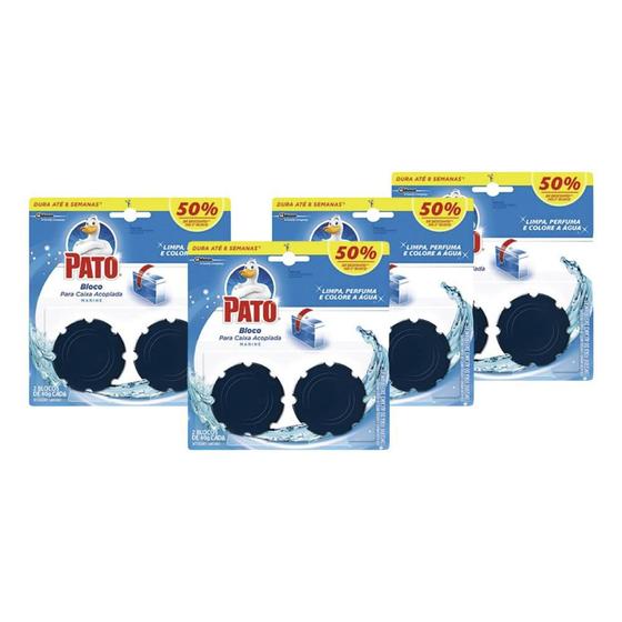 Kit 4 Desodorizador Sanitário Pato Caixa Acoplada Marine 8 Unidades 40g Cada Menor preço em Kit 4 Desodorizador Sanitário Pato Caixa Acoplada Marine 8 Unidades 40g Cada