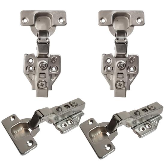 Kit 4 Dobradiça Curva 35mm com Pistão Calço 3D Clip ON 2 Par - XF ...