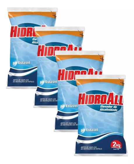 Imagem de Kit 4  elevador de alcalinidade 2kg hidroall