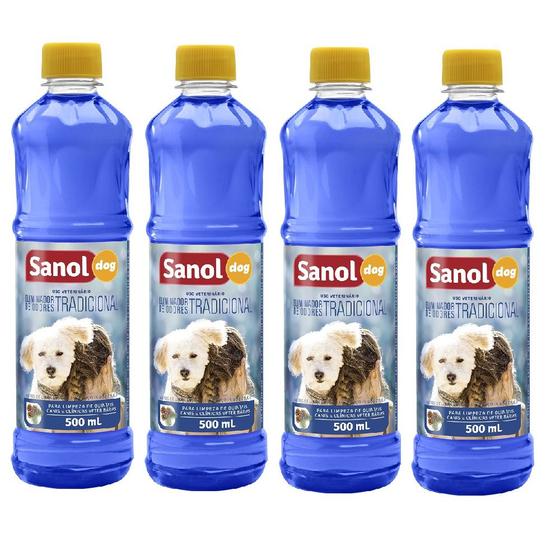 Imagem de Kit 4 Eliminador de Odores Tradicional Sanol Dog 500ml