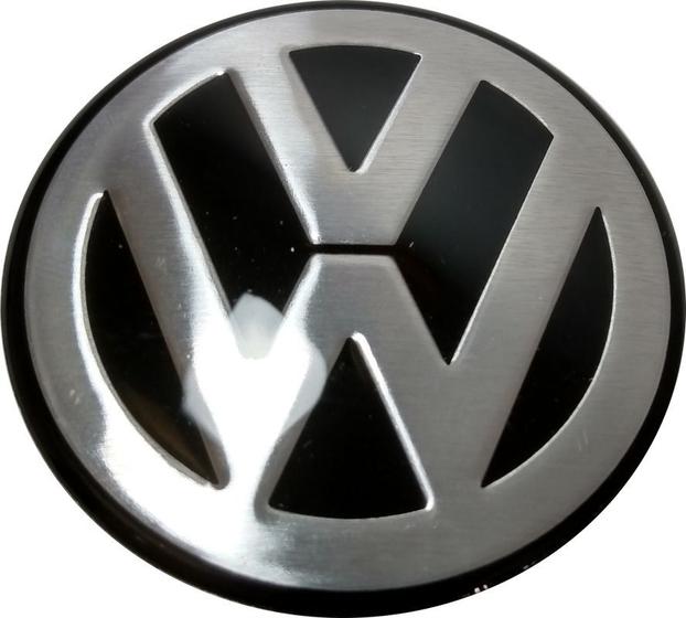 Imagem de Kit 4 emblema VolksWagen 58mm Para Calota Miolo Centro Vw