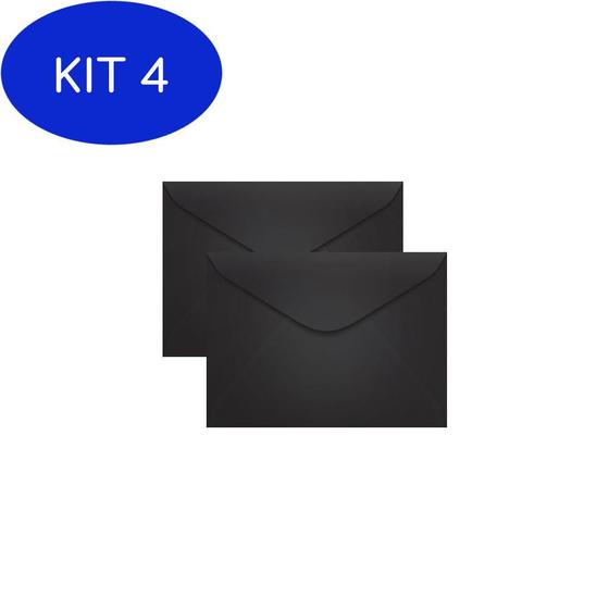 Imagem de Kit 4 Envelope Para Convite Preto 72X108Mm Scrity 100Un