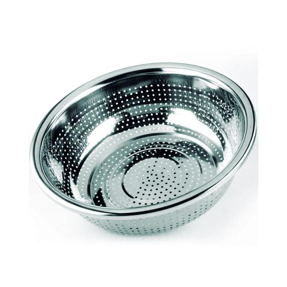 Imagem de Kit 4 Escorredores De Aço P/ Massas Arroz Legumes Inox 25cm.