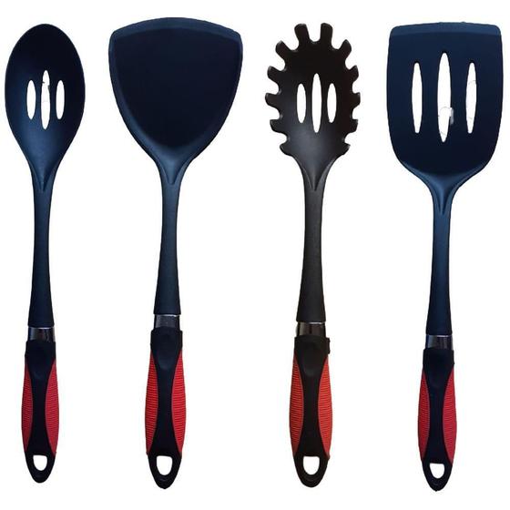 Imagem de Kit 4 Espatula Colher De Arroz Peixe Carne Fritura 34 Cm